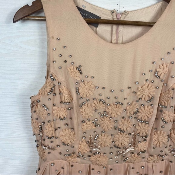 Jenny Yoo 'Blaire' Blush Sleeveless Embellished Dress Small - Picture 5 of 16